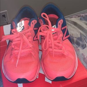 Hot pink & blue new balance running shoes